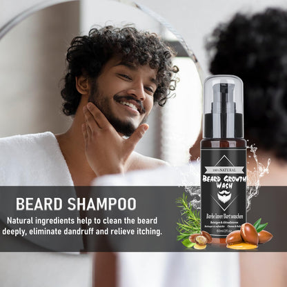 Upgraded beard care set for men, 11 in 1 beard growth kit includes beard shampoo, beard oil, beard balm, beard comb, beard scissors, etc. Gift set for men for Christmas, Valentine's Day, Father's Day.