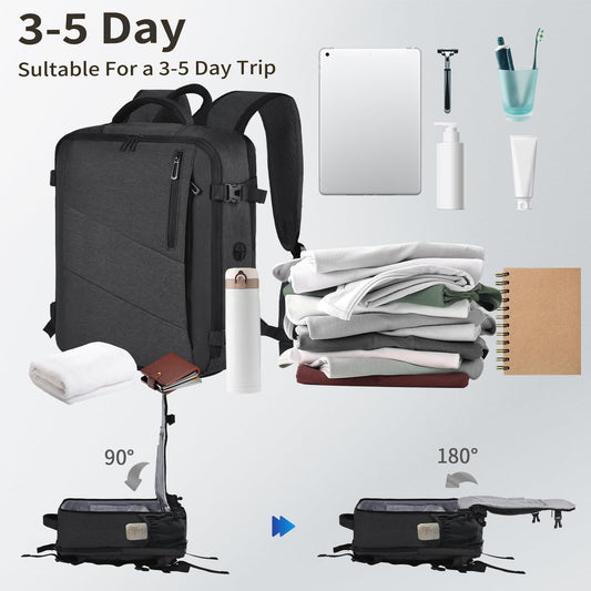 Leyrica carry-on backpack 45x36x20 for Easyjet, travel backpack bag Waterproof airplane travel bag Hand luggage 15.6 inch laptop backpack Outdoor daypack School bag (Grey)