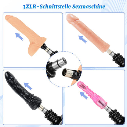 QUIWOO Sex Machine, Automatic Thrusting Love Machine for Women and Men, Sex Toy with Multi-Angle Adjustable Fucking Machine with 6 3xlr Interface Attachments, Glass Dildo.