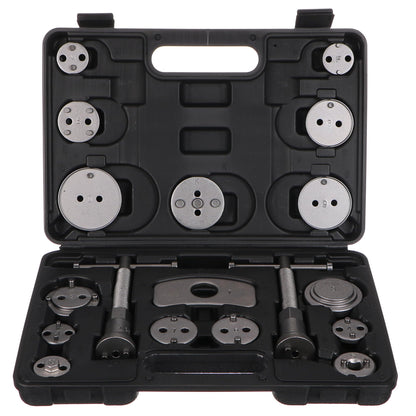 SIXTOL Mechanical Brake Set Black 18 | Brake Piston Reset Tool Set | 18 pieces | Rotate and compress | Disc Brake Tool | Adapters for various vehicle models | Tool case