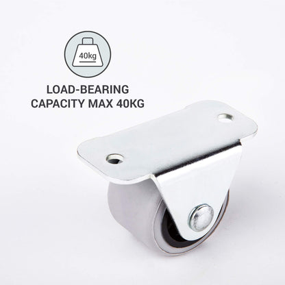 (Pack of 50) 30mm rubber wheel plastic swivel caster double rollers metal with plate furniture appliance & accessories small mini wheels set