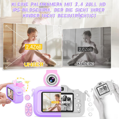 ARNSSIEN Kids Camera for 3 4 5 6 7 8 9 10 11 12 year old Girls/Boys, Kids Camera with 180° Flip Lens & 2.4in IPS Screen, Birthday Party Gift Toy for Girls/Boys, 32GB, X101