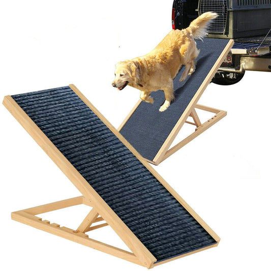 100cm long wooden dog stairs dog ramp for car adjustable height dog ramp for large dog pet ramp, anti-slip