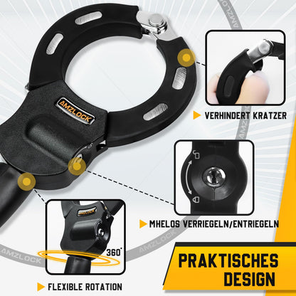 AMZLOCK E-Scooter lock with bag, handcuff lock for E-Scooters, 8mm thick chain lock