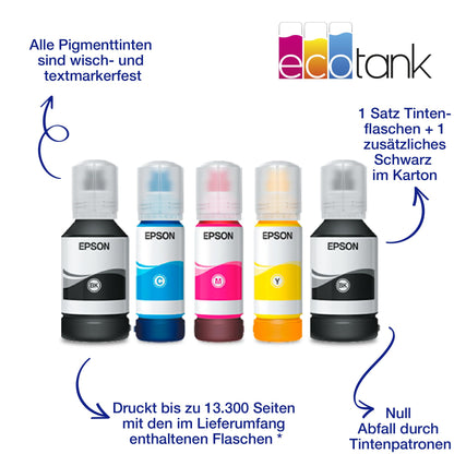 Epson EcoTank ET-5150 A4 multifunctional WLAN ink tank printer.