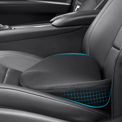 OLYDON Wedge Cushion for Car, Memory Foam Car Seat Cushion, Improving Sitting Posture, Comfortable Car Seat Cushion for Adults, Suitable for Car and Office Chair (Black)