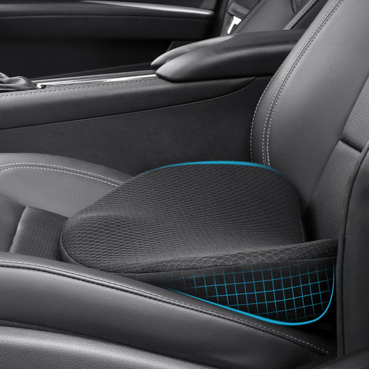 OLYDON Wedge Cushion for Car, Memory Foam Car Seat Cushion, Improving Sitting Posture, Comfortable Car Seat Cushion for Adults, Suitable for Car and Office Chair (Black)