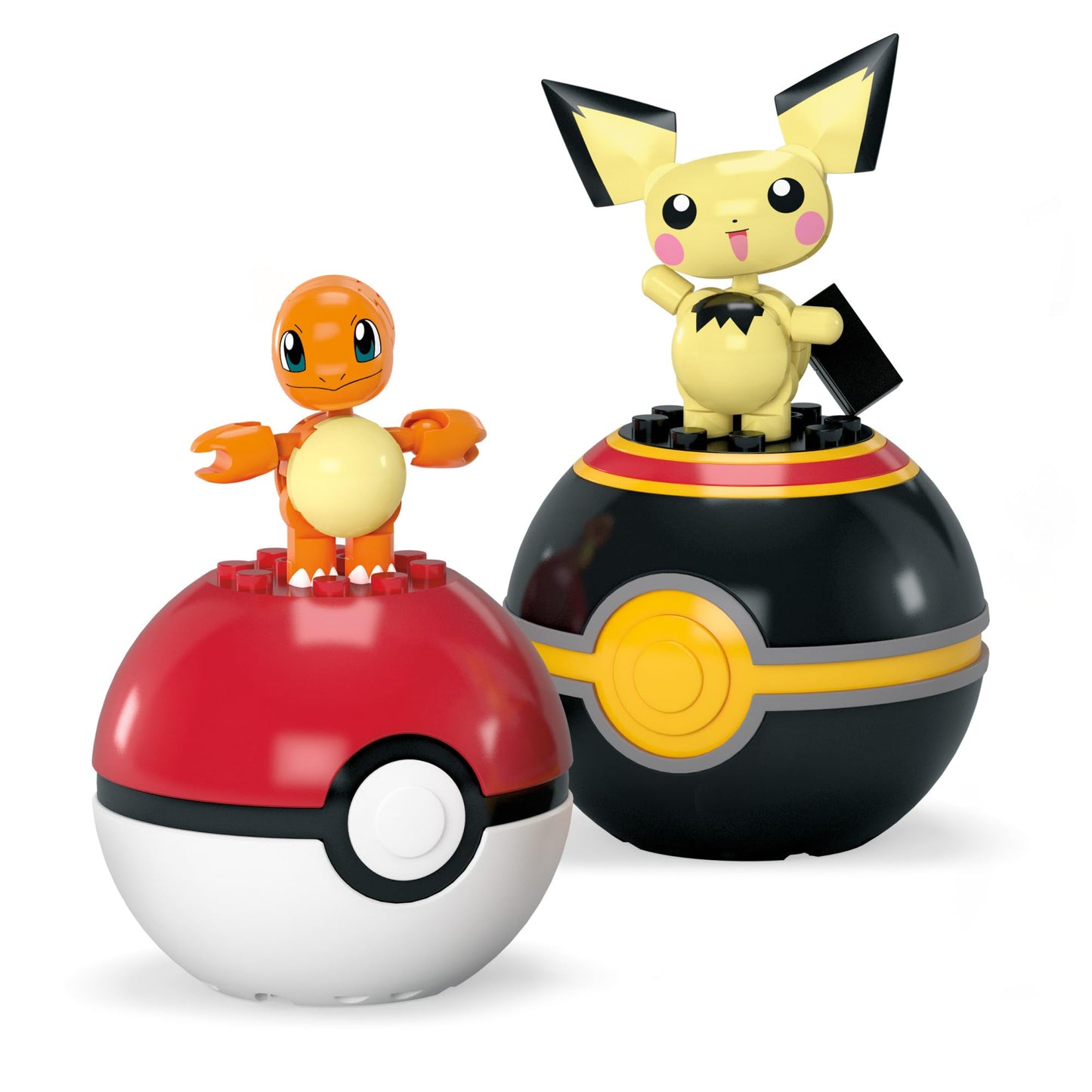 MEGA Pokémon Action Figure Building Toy Set, Pokeball 2-Pack, Pichu and Charmander with 40 pieces, for kids, HXP13
