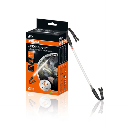 Osram LEDinspect Flexible Inspection Light, rechargeable LED inspection lamp, 6000K, brightness up to 1000lm, detachable elastic bands, White