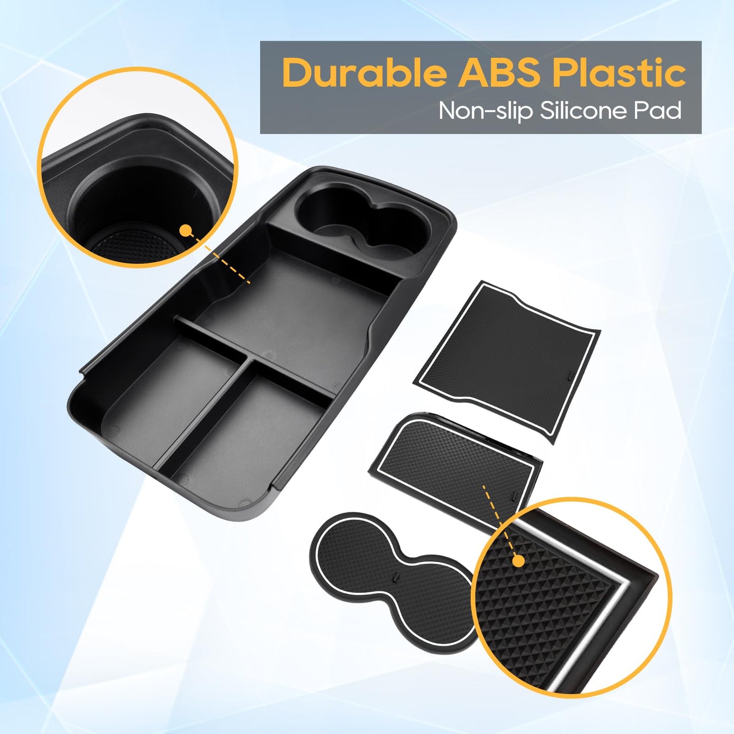 LFOTPP Compatible with Kia EV6 Center Console Storage Box, Armrest Organizer Tray Glove Compartment Below the Center Console, EV6 Accessory Storage Box (White)