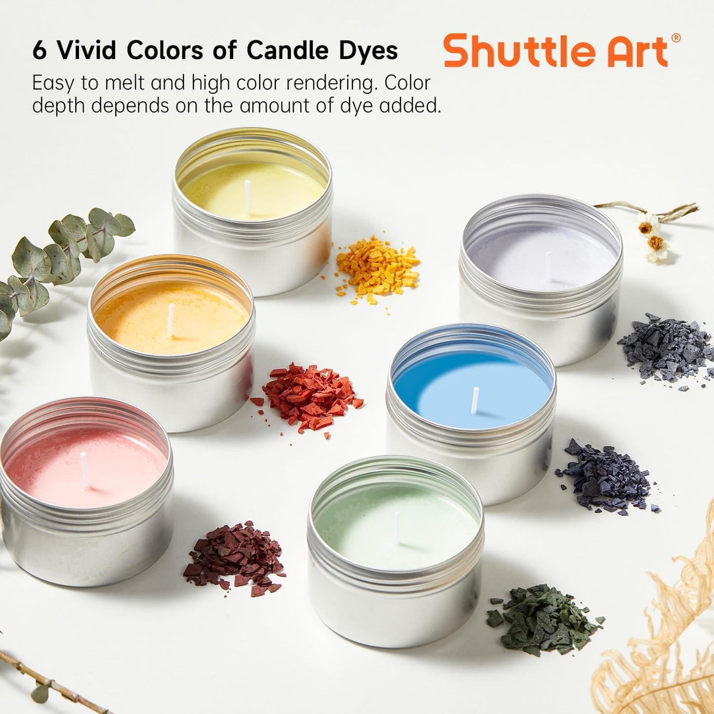 Shuttle Art DIY Candle Making Set with 3lbs Soy Wax, Melting Pot, Fragrance Oil, Wicks, Candle Tins, Dyes, Candle Wick Holder, Candle Making Kit, DIY Scented Candles.