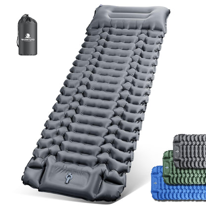 Self-Inflating Sleeping Pad, Ultralight Camping Inflatable Mattress with Foot Pump and Pillow, Foldable Waterproof Air Mattress Anti-Ripstop Sleeping Pad for Hiking, Beach, Camping.