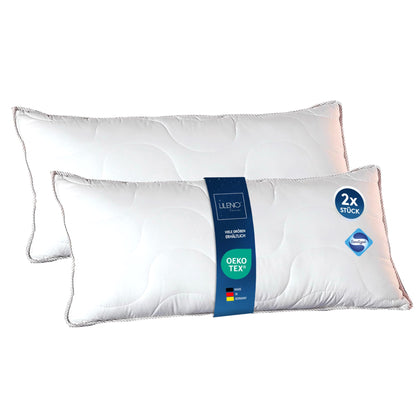 LILENO HOME pillow 40x80 [set of 2] - pillows 40x80 for a restful sleep - bed pillow 40x80 washable up to 95°C and with antibacterial treatment - allergy-friendly pillow as Pillow 40x80