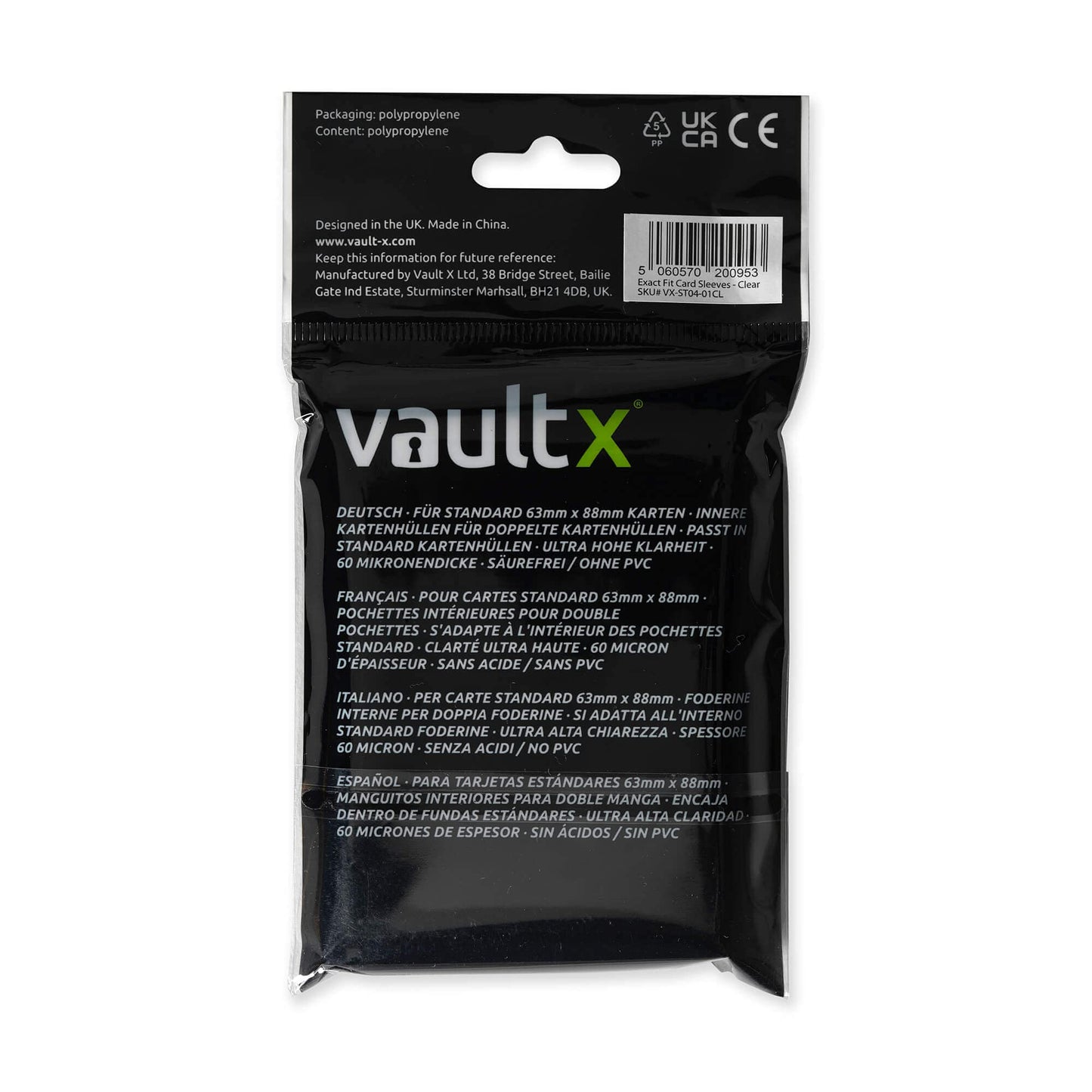 Vault X Perfect Fit card sleeves, soft, highly transparent, inner sleeves with perfect fit, for trading card games, sports cards, TCG (500 pack)
