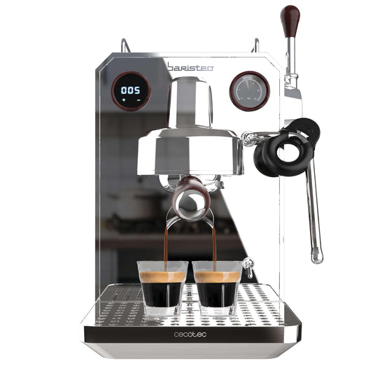 Cecotec Espresso Coffee Machine Barista Baristeo Intima, professional Barista Espresso Machine, pre-brew system, 15 bar pump, easy filling, 1.7L water tank, and cup warmer.