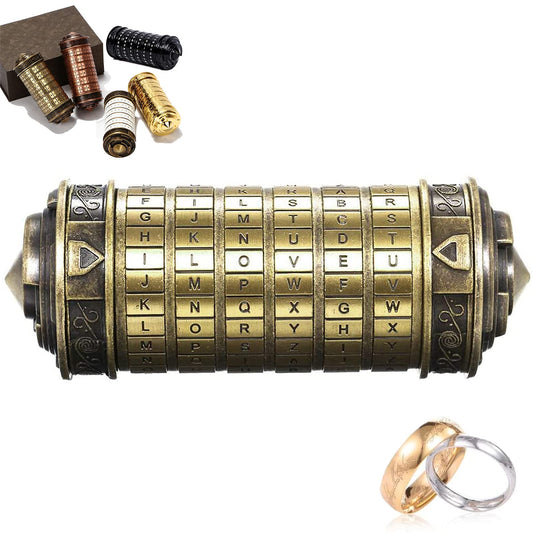 Da Vinci Code Cryptex Valentine's Day gifts for men women them him lock letter password code mini cryptex lock romantic birthday