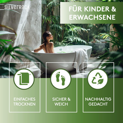 SilverRack bathtub mat 88x40 cm (Gray DIAMONDS) - Non-slip bathtub mat BPA free for children and babies - Shower mat mold resistant & machine washable - Non-slip bath mat