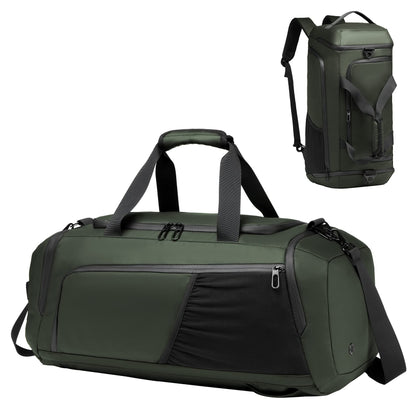 Men's duffel bag with shoe compartment, wet pocket, and water-resistant material. 40L capacity, perfect for gym, travel, or weekend trips. Suitable for both men and women. (Dark green)