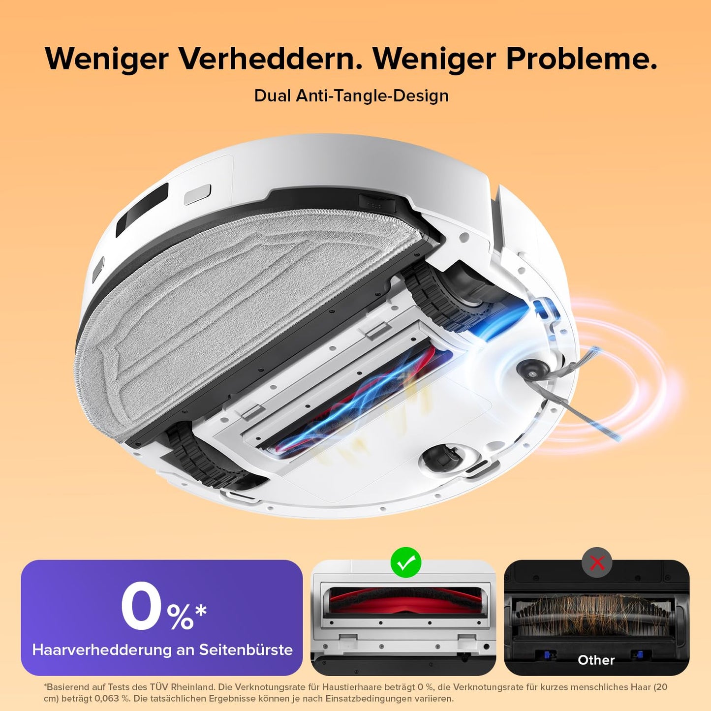 Roborock Q10 S5 robot vacuum with mopping function, 10,000 Pa HyperForce suction power, Dual Anti-Tangle System, Auto Lifting Mopping, ideal for pet hair, carpets, hard floors (White)