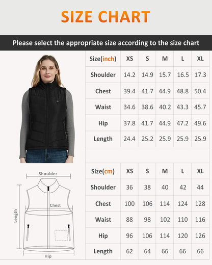 FERNIDA Women's Heated Vest, Heated Vest with Battery, USB 5V Electric Heating Vest with 8 Heating Zones and 3 Temperatures, M