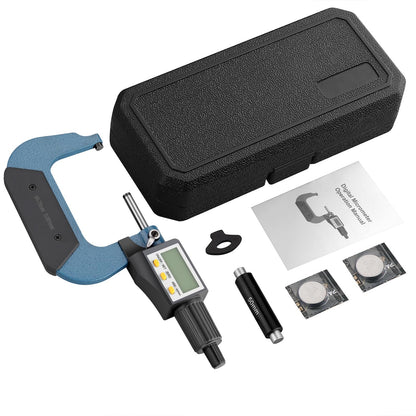 AUTOUTLET Micrometer Digital Micrometer Caliper 50-75mm/0.001mm, High Precision LCD Digital Micrometer Caliper Length Measuring Tool Micrometer 0.001mm (0.00005")