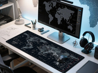 Anpollo XXL Speed Gaming Mousepad World Map 900x400x3mm XXL Mousepad Desk Mat Large Size Multifunctional Anti-slip desk pad enhances accuracy and speed.