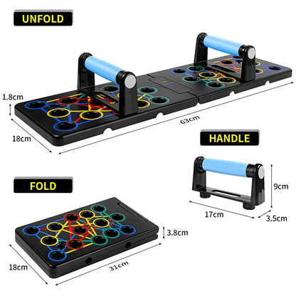 24 in 1 Push-up Board Foldable Portable Pushup Stands Home Fitness Training with Handle for Muscular Training Effectively Shape