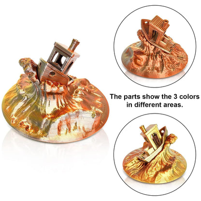 YOUSU Tricolor PLA Filament, 3D Printer Filament 1.75mm(±0.03mm), Silk Gold/Copper/Black Tricolor Filament, Compatible with Most FDM Printers, 1kg/2.2lbs