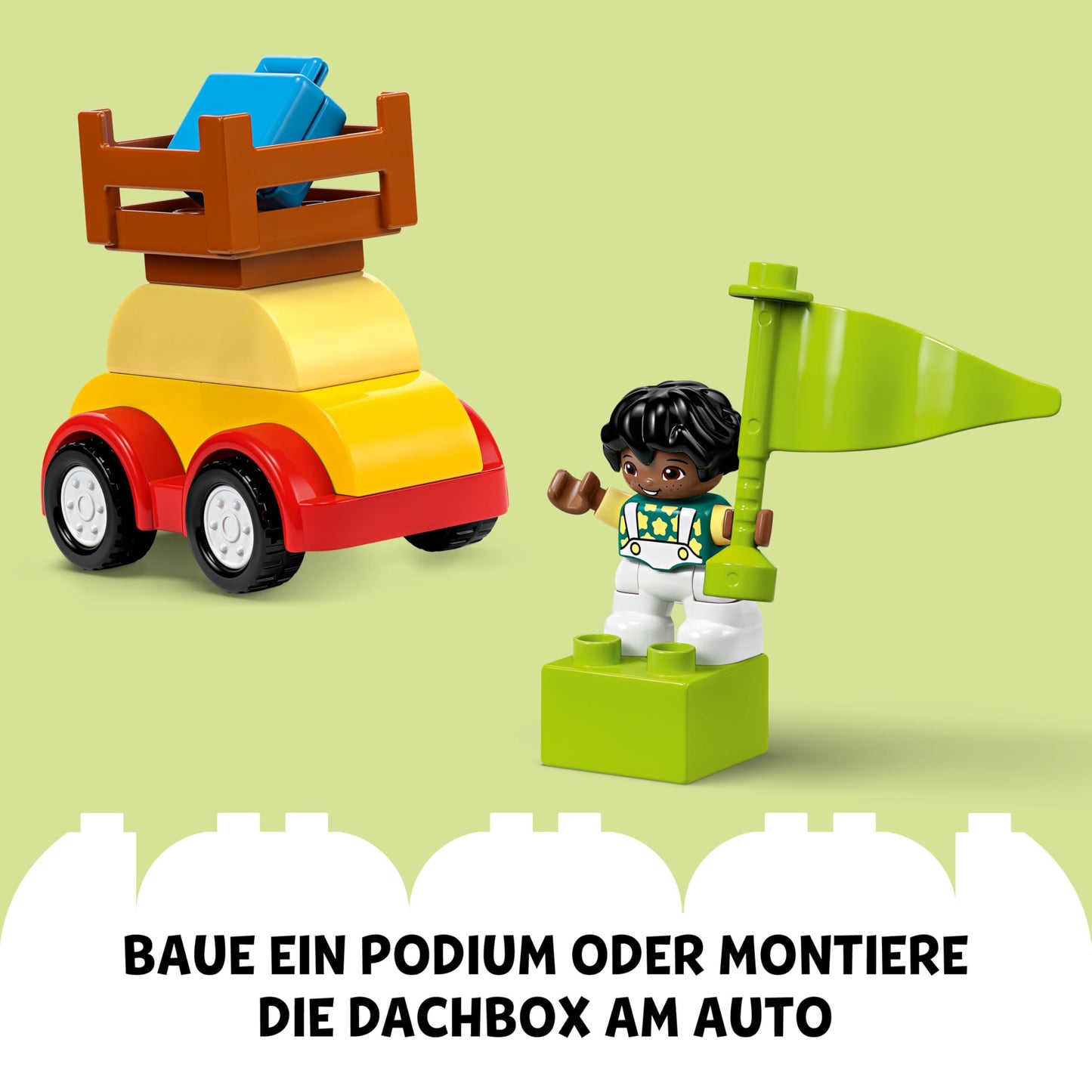 LEGO DUPLO Bricks Box Cars and Trucks - Educational toy for boys & girls from 1 year old - Toy for toddlers with 1-2-3 bricks, 2 figures and 3 vehicles for playing and building - Gift - 10439