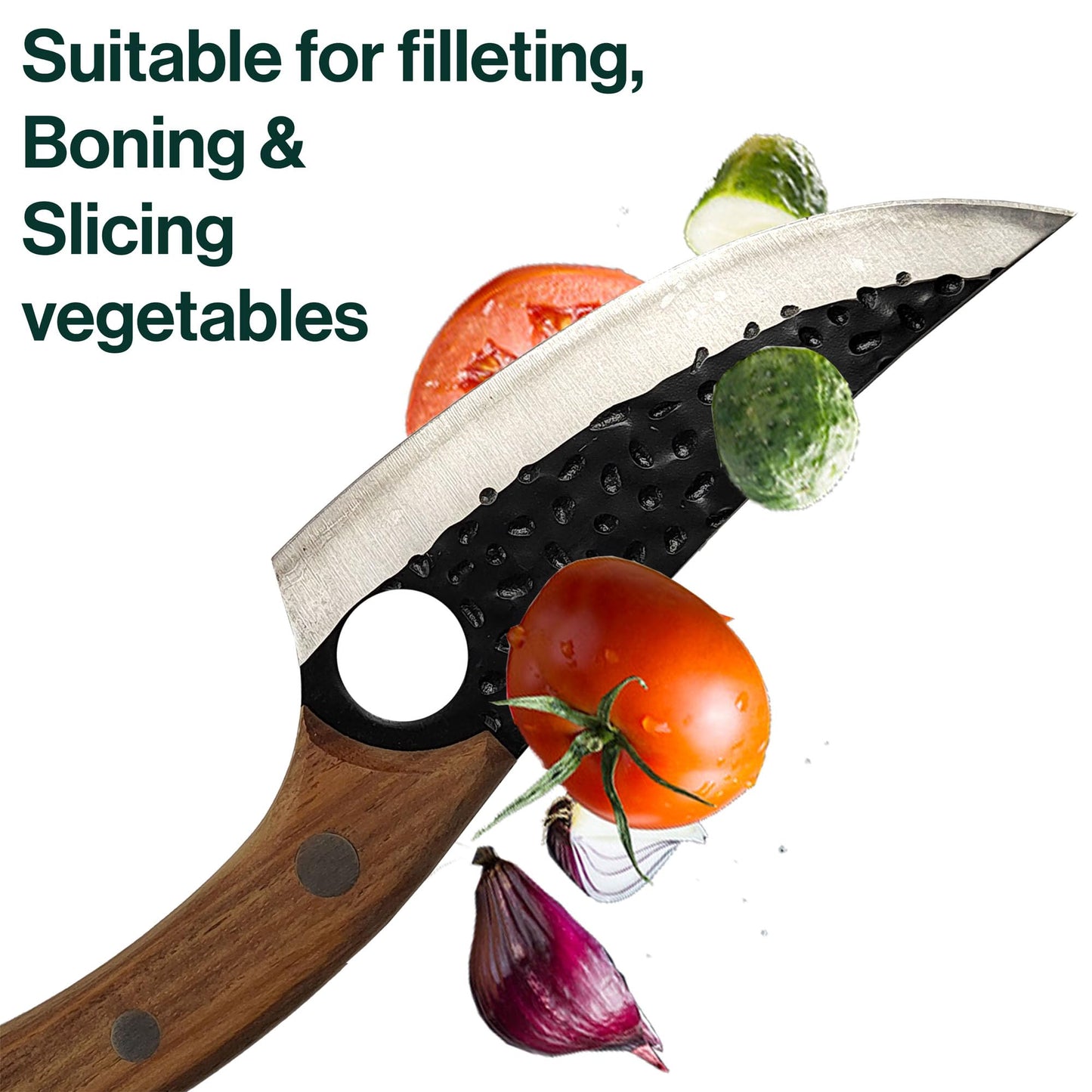 Serbian kitchen knives (butcher knife & cleaver), 2-piece cleaver set, forged chef knife with sheath and sharpening strap, for slicing vegetables, chef knife set for home, camping & BBQ.