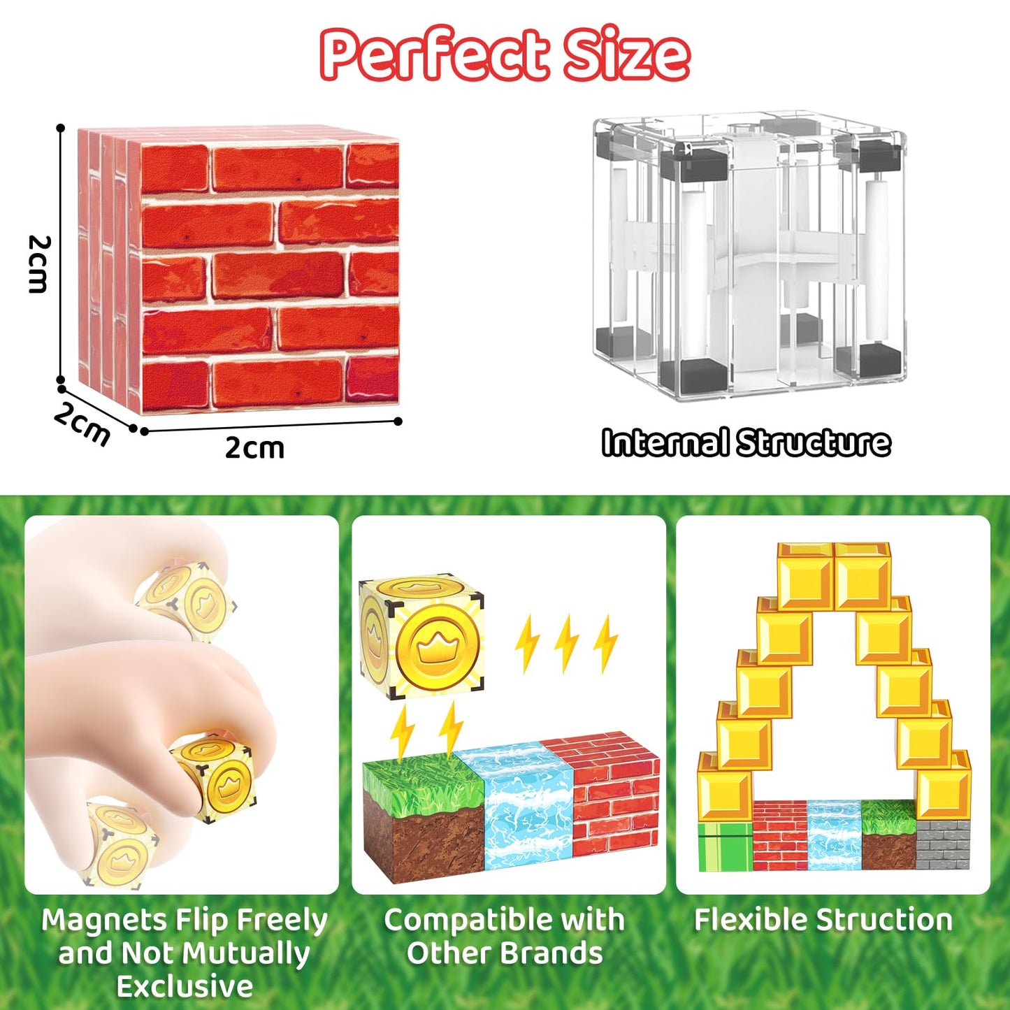 STEM MATCH Magnetic Building Blocks Travel Toy for Kids, Portable Iron Box Magnetic Building Blocks 35 PCS, Magnetic Construction Toy Travel Toy Gift for Kids aged 3+ years.