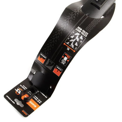 SKS Germany Beavertail XL set, mudguard set for mountain and trekking bikes. Made of impact-resistant high-performance plastic, providing optimal splash protection. Includes steel brackets. Color: black.