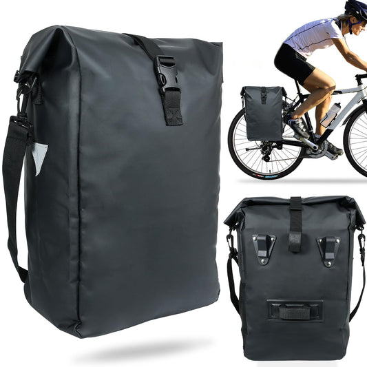 FINEW Bicycle Bag for Luggage Rack 20L - 100% Waterproof, Luggage Rack Bag Multifunctional Rear Luggage Bag Waterproof Rear Seat Bag, 2 in 1 Bicycle Reflective Shoulder Bag With Carrying Strap
