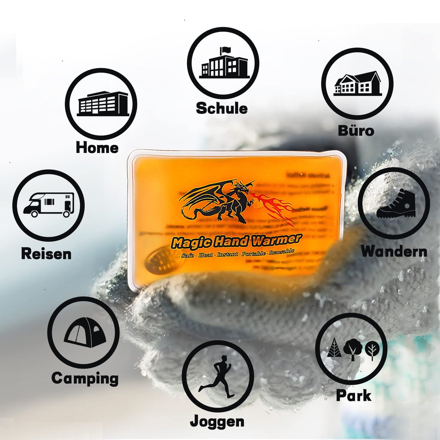 QiLiTd 8 Pack Magic Hand Warmers, Snap-Heat Packs, Reusable Pocket Hand Warmers for outdoor, indoor, work, studying, camping, warm gifts for adults or kids.