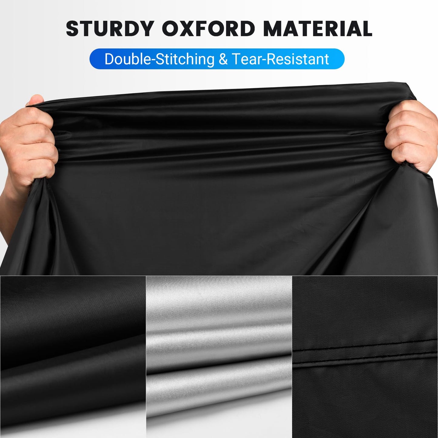 Favoto Upgraded Waterproof Motorcycle Cover Outdoor Motorbike Garage Scooter Cover Windproof Orange-Black XXXL with 2 Buckles.
