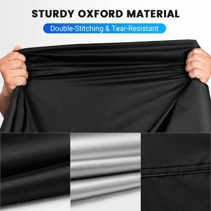 Favoto Upgraded Waterproof Motorcycle Cover Outdoor Motorbike Garage Scooter Cover Windproof Orange-Black XXXL with 2 Buckles.