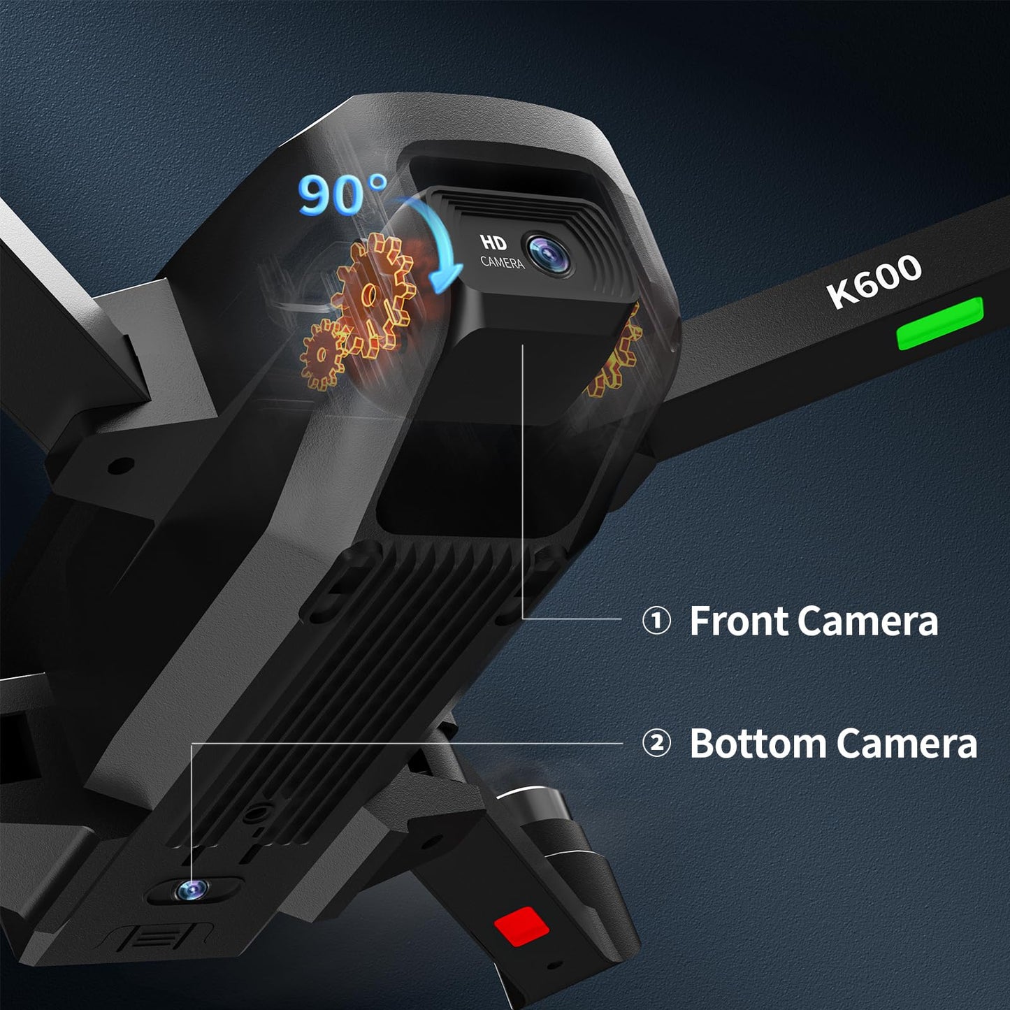 KARUISRC Drone with Camera, Professional Drone with Brushless Motor, 1080P HD Camera, 2 Cameras Drone, 5G WIFI FPV, Foldable RC Quadcopter, Altitude Hold, 2 Batteries