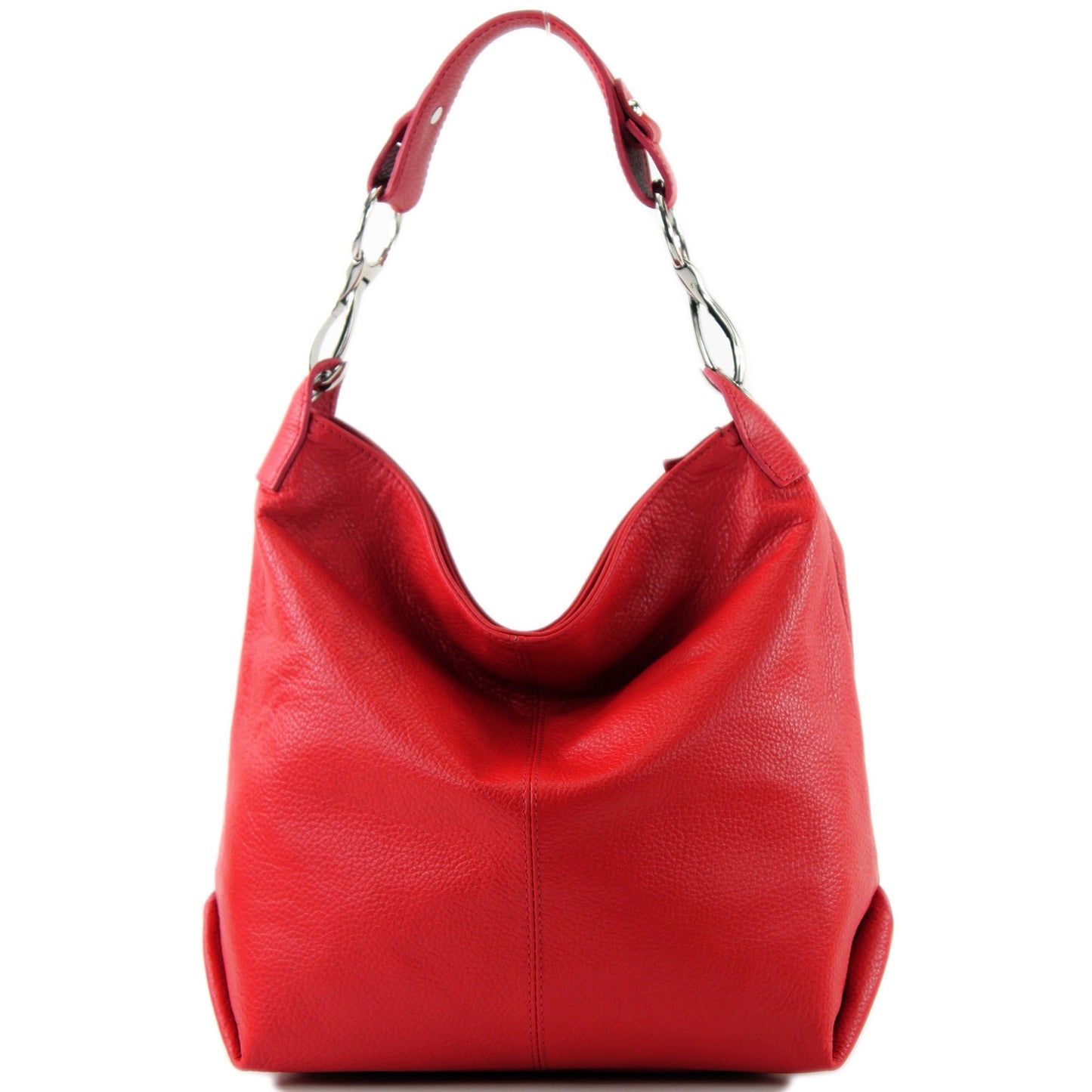 modamoda de T168 Women's Leather Shoulder Bag Handbag Medium handmade in Italy, Color: Red
