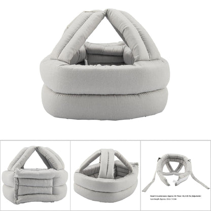 Anti-fall head protection helmet, protective hat for elderly individuals. Provides collision and fall protection. (Light gray top)