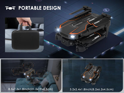720P HD camera drone for kids, RC quadcopter with headless mode, 3D flip, altitude hold, flight path, toy and gift for boys girls beginners.