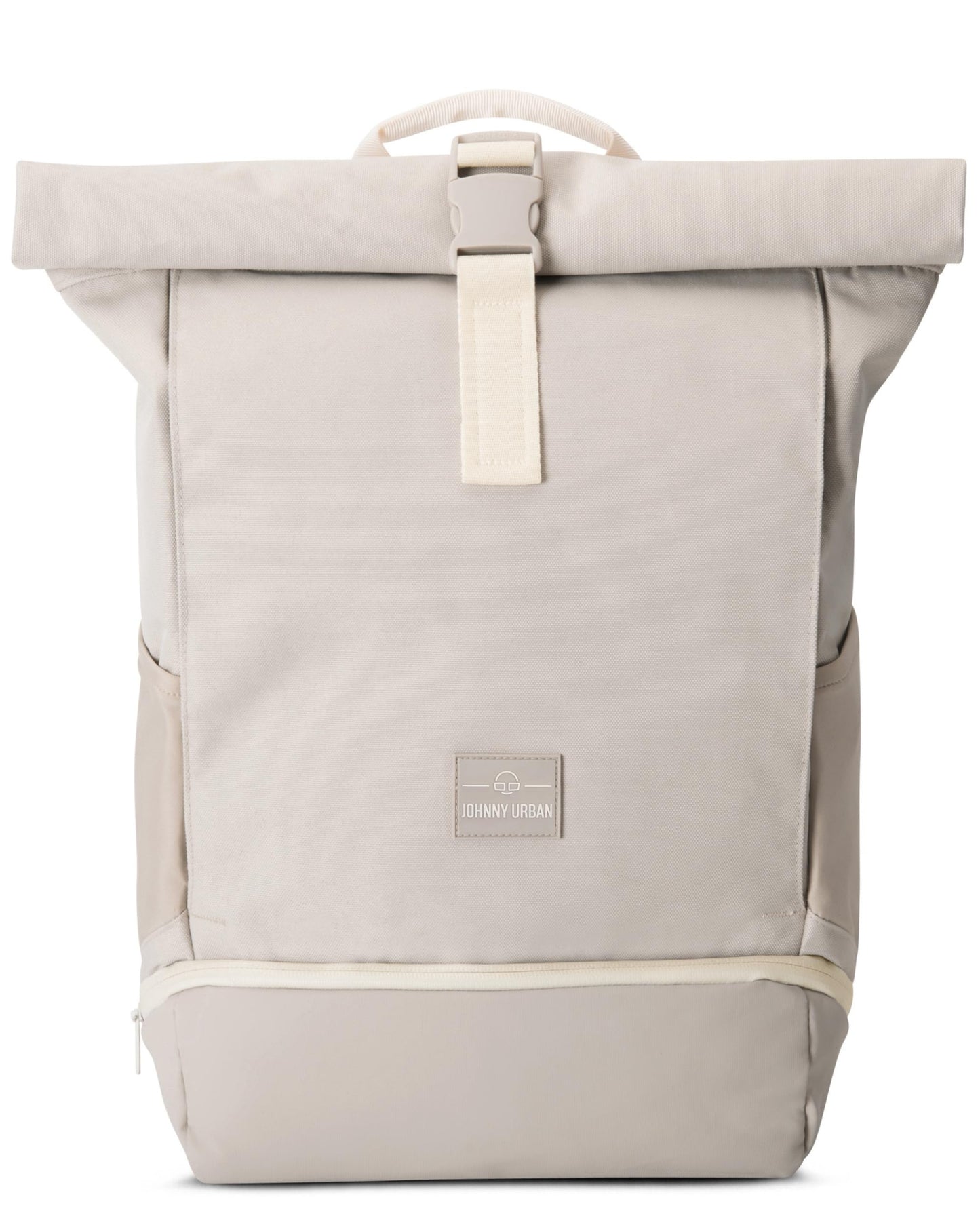 Johnny Urban Backpack Women & Men Beige - Allen Medium - Rolltop with Laptop Compartment for College Bicycle Business - 15L - Sustainable - Water-repellent