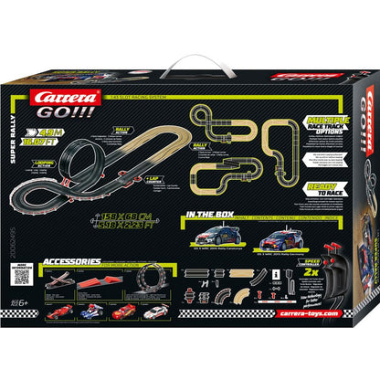 Carrera GO!!! Super Rally car racing track for adults & kids 6+ I 4.9m track with looping and remote-controlled Citroën DS 3 WRC I 2 hand controllers with turbo button I Easter gifts