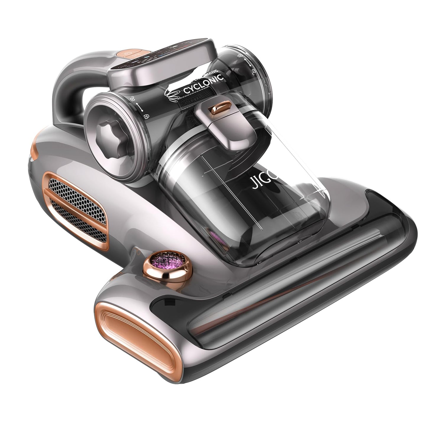 JIGOO T600 Dust Mite Vacuum with UV Light & Hot Air [700W/15kPa] - 99.9% Allergen Removal, Fragrant Negative Ions, For Mattresses/Sofas/Carpets (Quiet & Efficient)
