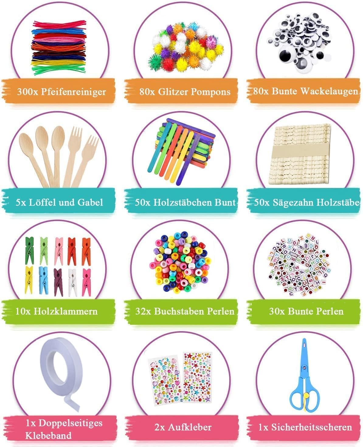 Drookaen Craft Kit for Kids, 3000+pcs DIY Craft Set for Kids, Craft Supplies Crafting Materials Scrapbooking, Christmas Gifts