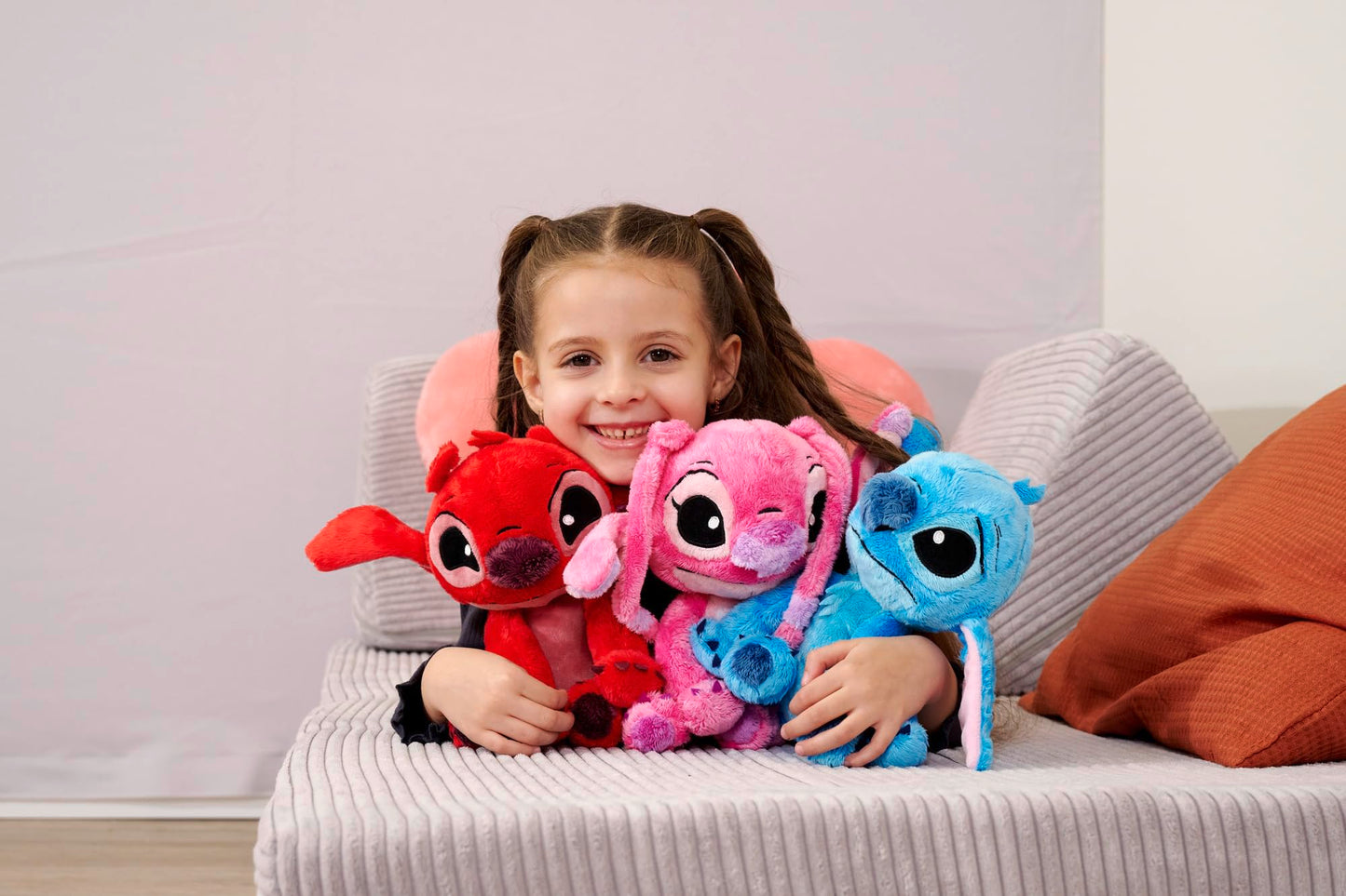 Simba 6315876954NPB - Disney Lilo and Stitch plush figure, 25cm, Angel, cuddly toy, suitable from the first months of life, pink.
