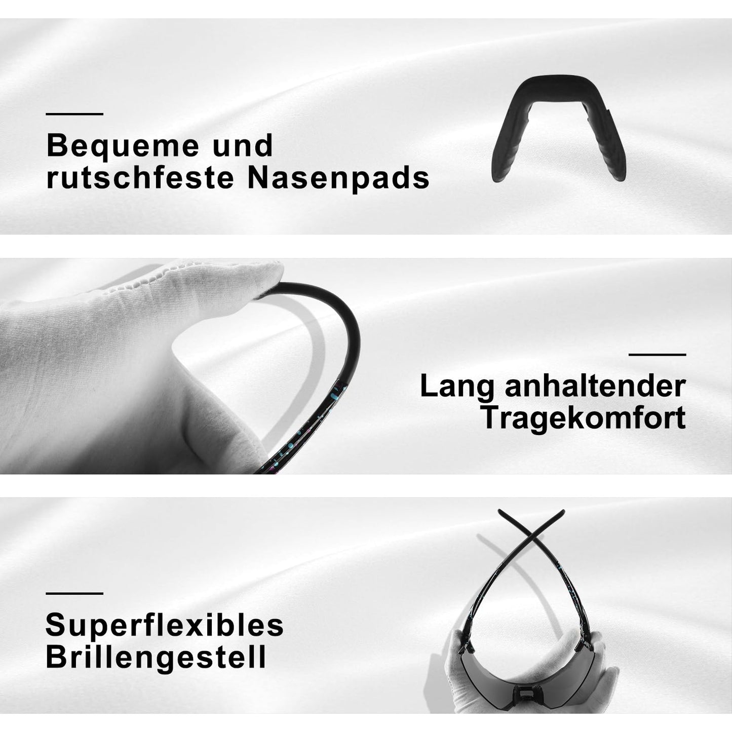 OULIQI Polarized Bike Glasses,Sport Sunglasses Men Women UV400 Sport Goggles Quick Glasses Outdoor Sports Fishing Cycling Running (1 Lens)