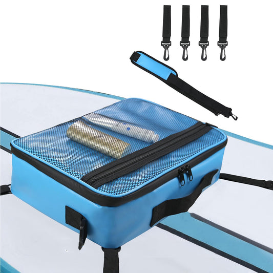 DCY BLUE SUP Cooler, waterproof deck bag, paddle board cooler with side handle, shoulder strap, top mesh pocket, deck accessory, excellent gift for water sports enthusiasts (blue)