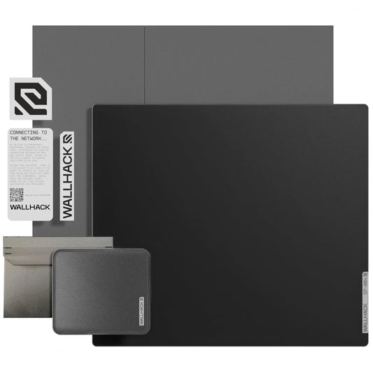 Wallhack SP-004 Glass Gaming Mousepad Professional Esport with special surface for maximum speed and control, large glass pad complete with silicone base - Black, XL 49 cm x 43 cm