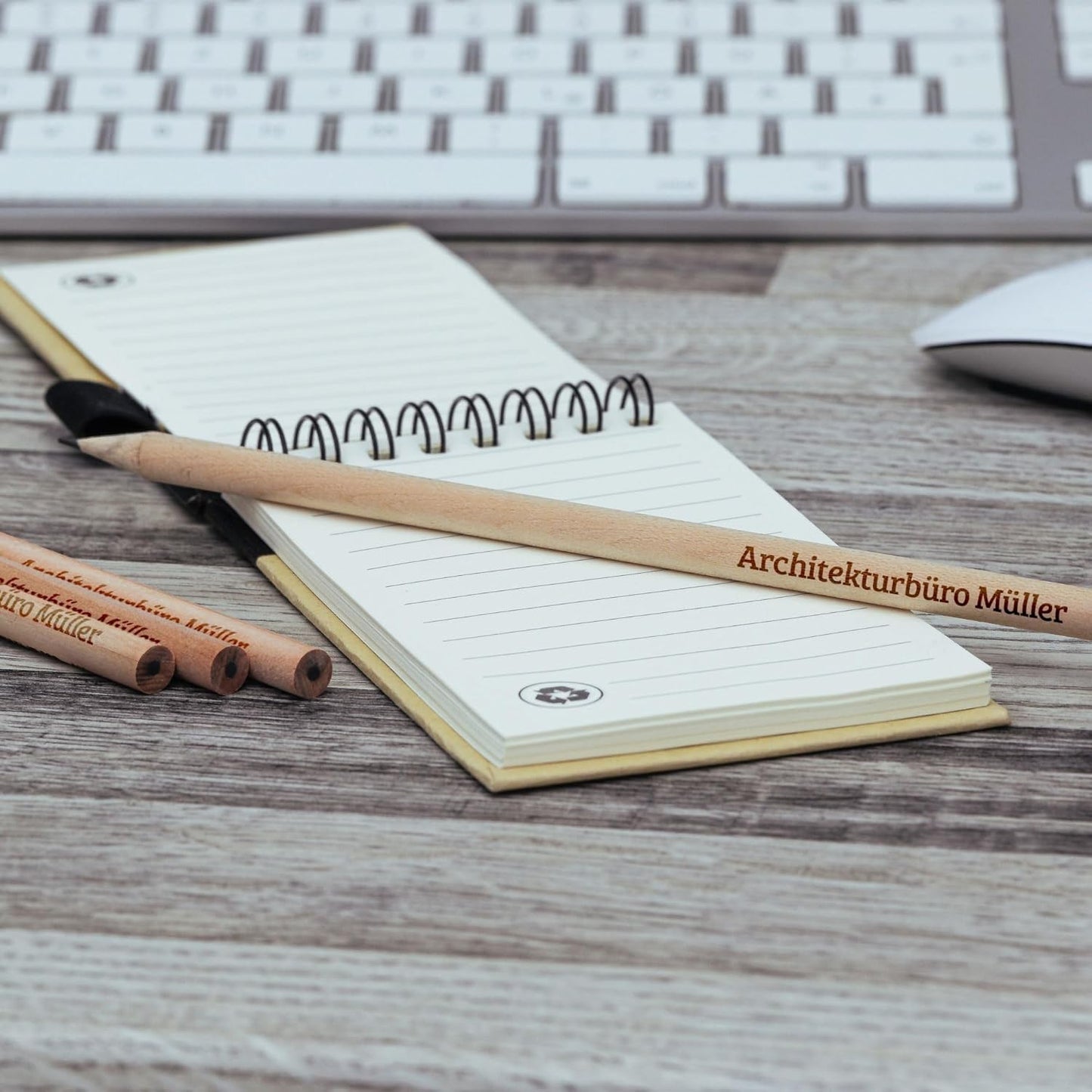 25 personalized wooden pencils with custom text/names/website (max. engraving size 80x5 mm)