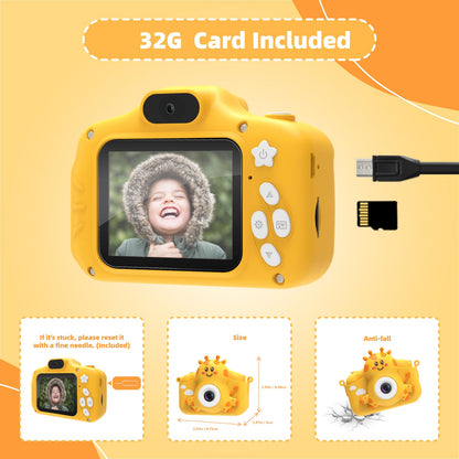 TIATUA Kids Camera, 1080P Camera for Kids with 2.0" Screen & 32GB Card, Selfie Digital Camera & Camcorder for Kids, Christmas Birthday Gifts, Toy for 3-12 Year Old Girls Boys
